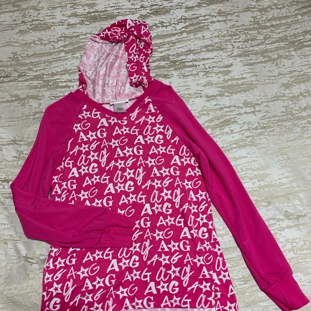 American Girl pink lightweight cotton hoodie